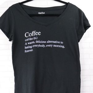 Joe Boxer Black V-Neck Coffee Tee
